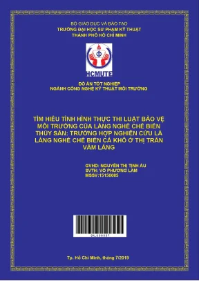 Đồ án hcmute tìm hiểu tình hình thực thi luật bảo vệ môi trường của làng nghề chế biến thủy sản trường hợp nghiên cứu là làng nghề chế biến cá khô ở thị trấn vàm láng