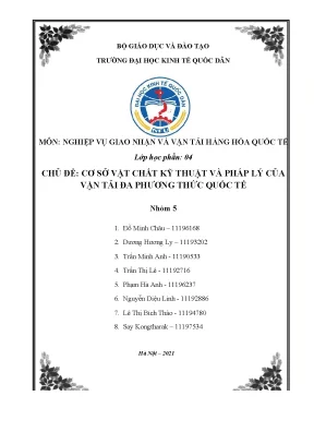 Tiểu luận chủ v đề cơ sở ật chất kỹ thuật và pháp lý của vận tải đa phương thức quốc tế