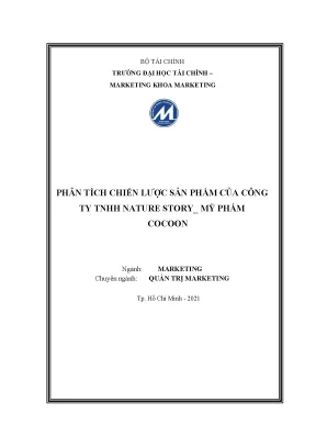 Tiểu luận phân tích chiến lược sản phẩm của công ty tnhh nature story mỹ phẩm cocoon