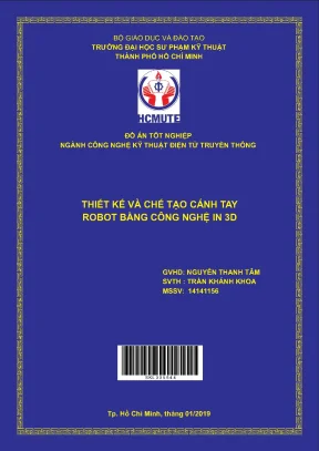 Đồ án hcmute thiết kế và chế tạo cánh tay robot bằng công nghệ in 3d