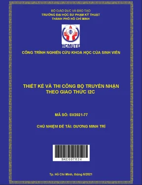 Hcmute thiết kế và thi công bộ truyền nhận theo giao thức i2c