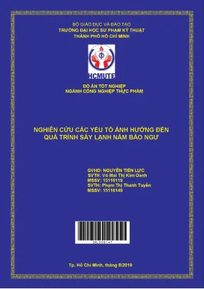 Đồ án hcmute nghiên cứu các yếu tố ảnh hưởng đến quá trình sấy lạnh nấm bào ngư