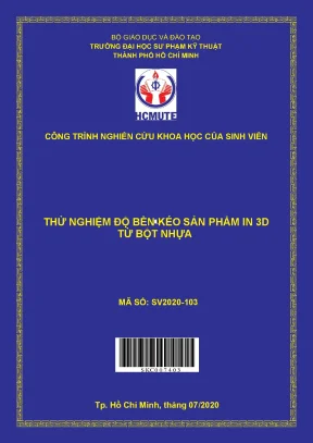 Hcmute thử nghiệm độ bền kéo sản phẩm in 3d từ bột nhựa