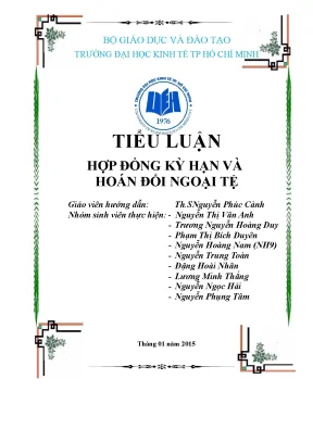 Tiểu luận tiểu luận hợp đồng kỳ hạn và hoán đổi ngoại tệ
