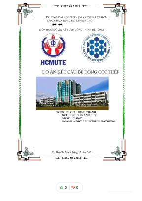 Tiểu luận đồ án kết cấu bê tông cốt thép công trình có mặt bằng dầm sàn điển hình như hình vẽ chịu tác dụng của hoạt tải ptc