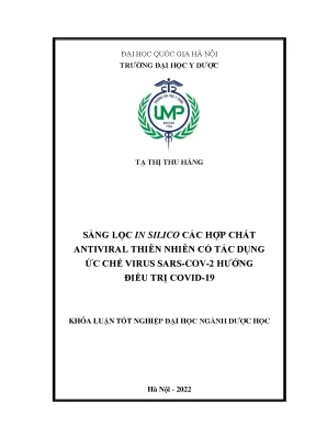 Sàng lọc in silico các hợp chất antiviral thiên nhiên có tác dụng ức chế virus sarscov 2 hướng điều trị covid 19