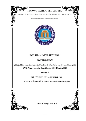 Tiểu luận thảo luận nhóm tmu phân tích tác động của chính sách tiền tệ đến sản lượng và lạm phát ở việt nam trong giai đoạn từ năm 2020 đến năm 2021