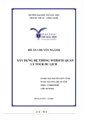 Đồ án chuyên ngành xây d ng h ng website ự ệ thố quản lý tour du lịch