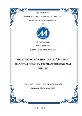 Tiểu luận hoạt động tổ chức lực lượng bán hàng tại công ty cổ phần thương mại nhà bè