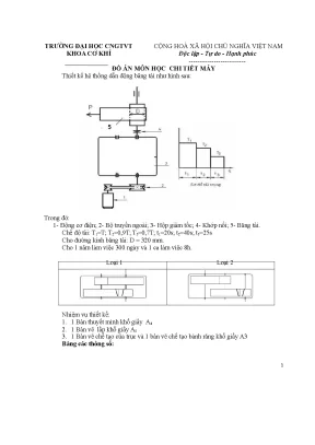 Tiểu luận đồ án môn học chi tiết máy thiết kế hệ thống dẫn động băng tải như hình sau