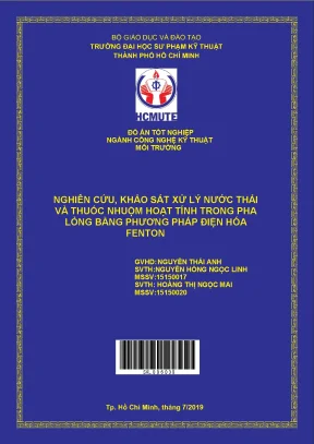 Đồ án hcmute nghiên cứu khảo sát xử lý nước thải và thuốc nhuộm hoạt tính trong pha lỏng bằng phương pháp điện hóa fenton