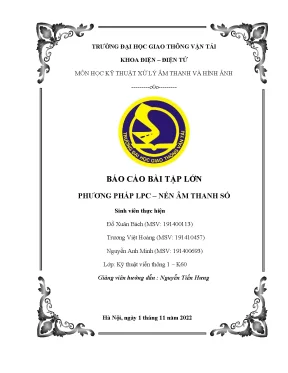 Báo cáo bài tập lớn phương pháp lpc nén âm thanh số