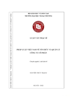 Tiểu luận pháp luật việt nam về tổ chức và quản lý công ty cổ phần