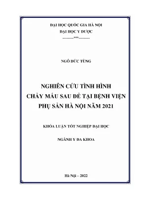Nghiên cứu tình hình chảy máu sau đẻ tại bệnh viện phụ sản hà nội năm 2021