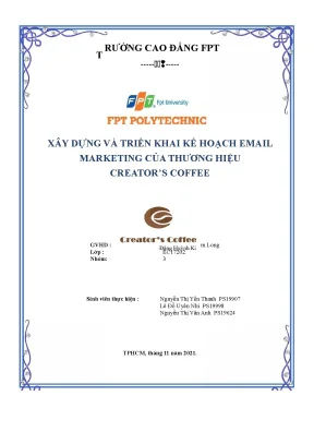 Tiểu luận xây dựng và triển khai kế hoạch email marketing của thương hiệu creators coffee