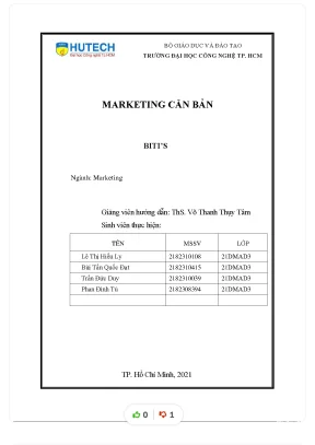Tiểu luận marketing căn bản bitis phân tích hoạ động marketing của doanh nghiệp công ty tnhh sản xuất hàng tiêu dùng bình tiên bitis