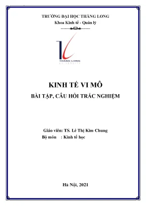 Tiểu luận kinh tế vi mô bài tập câu hỏi trắc nghiệm
