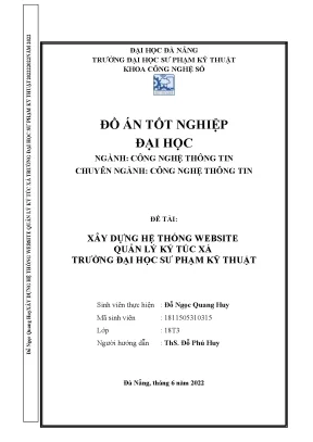 Đồ án tốt nghiệp xây dựng hệ thống website quản lý ký túc xá trường đại học sư phạm kỹ thuật