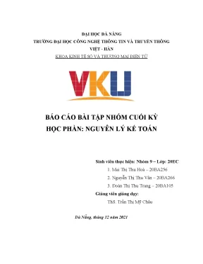 Bài tập nhóm học phần nguyên lý kế toán
