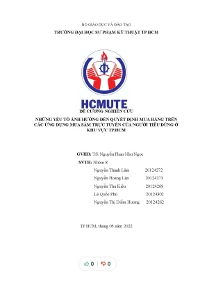 Tiểu luận những yếu tố ảnh hưởng đến quyết định mua hàng trên các ứng dụng mua sắm trực tuyến của người tiêu dùng ở khu vực tp hcm