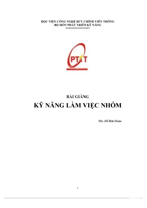 Tiểu luận bài giảng kỹ năng làm việc nhóm