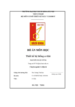 Tiểu luận đồ án môn học thiết kế hệ thống cơ khí
