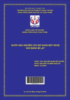 Đồ án hcmute bước đầu nghiên cứu bổ sung bột nghệ vào bánh mì lạt