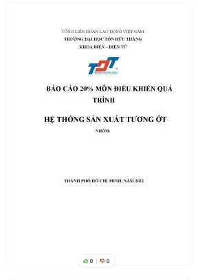 Tiểu luận môn điều khiển quá trình hệ thống sản xuất tương ớt