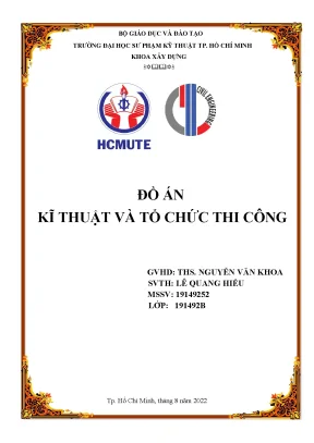 Đồ án kĩ thuật và tổ chức thi công thi công đúc bê tông cốt thép toàn khối khán đài với kích thước như sau