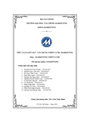 Tiểu luận tiểu luận giữa kỳ xây dựng chiến lược marketing phân tích môi trường marketing môi trường vĩ mô pest