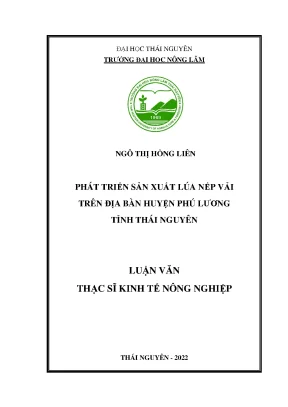 Phát triển sản xuất lúa nếp vải trên địa bàn huyện phú lương tỉnh thái nguyên