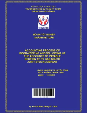 Đồ án hcmute accounting process of book keeping and following up the accounts of payable section at pv gas south joint stock company