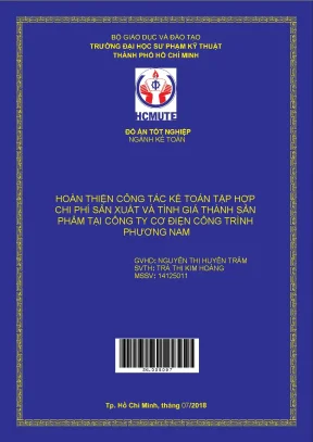 Đồ án hcmute hoàn thiện công tác kế toán tập hợp chi phí sản xuất và tính giá thành sản phẩm tại công ty cơ điện công trình phương nam