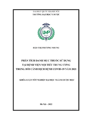 Phân tích danh mục thuốc sử dụng tại bệnh viện nội tiết trung ương trong bối cảnh dịch bệnh covid 19 năm 2021