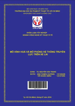 Đồ án hcmute mô hình hóa và mô phỏng hệ thống truyền lực trên xe lai