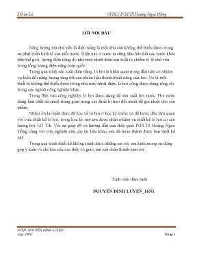 Tiểu luận đồ án thiết kế lò hơi có sản lượng hơi 125 th