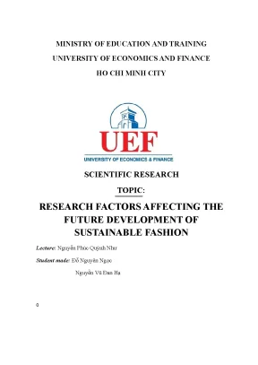Tiểu luận research factors affecting the future development of sustainable fashion