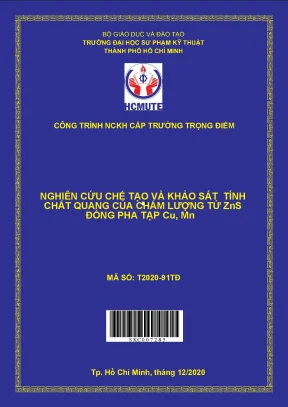Hcmute nghiên cứu chế tạo và khảo sát tính chất quang của chấm lượng tử zns đồng pha tạp cu mn