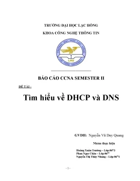 Báo cáo ccna semester ii đề tài tìm hiểu về dhcp và dns
