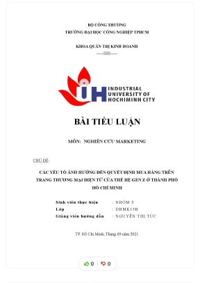 Chủ đề các yếu tố ảnh hưởng đến quyết định mua hàng trên trang thương mại điện tử của thế hệ gen z ở thành phố hồ chí minh