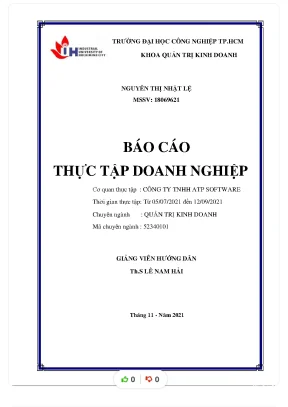 Báo cáo thự ệ c tập doanh nghi p cơ quan thực tập công ty tnhh atp software