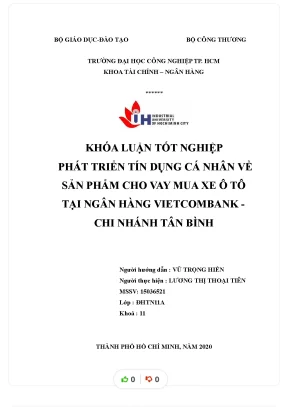 Tiểu luận phát triển tín dụng cá nhân về sản phẩm cho vay mua xe ô tô tại ngân hàng vietcombank chi nhánh tân bìnha
