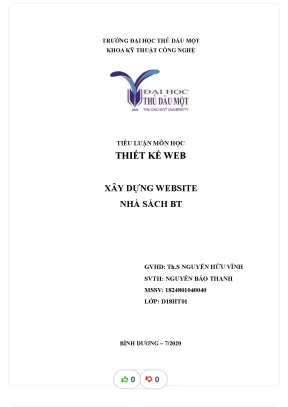 Tiểu luận môn học thiết kế web xây dựng website nhà sách bt