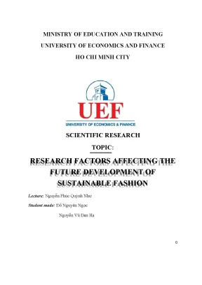 Tiểu luận scientific research topic research factors affecting the future development of sustainable fashion