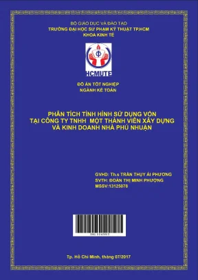 Đồ án hcmute phân tích tình hình sử dụng vốn tại công ty tnhh một thành viên xây dựng và kinh doanh nhà phú nhuận