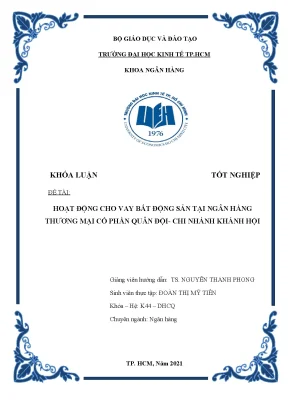 Đề tài hoạt động cho vay bất động sản tại ngân hàng thương mại cổ phần quân đội chi nhánh khánh hội