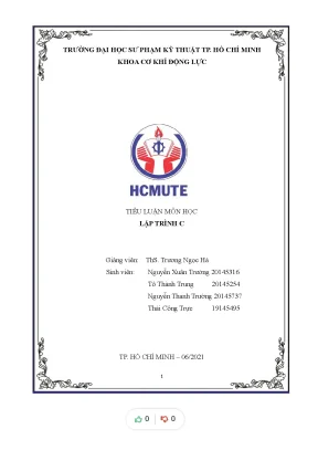 Tiểu luận môn học lập trình c