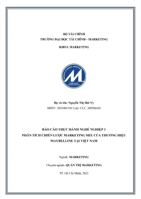 Báo cáo thực hnh nghề nghiệp 1 phân tch chiến lược marketing mix phân tch chiến lược marketing mix của thương hiệu của thương hiệu maybelline ti việt nam
