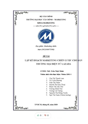 Tiểu luận lập kế hoạch marketing chiến lược cho sàn thương mại điện tử lazada