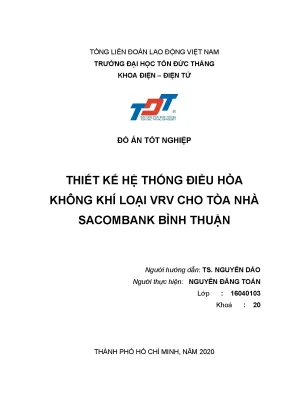 Tiểu luận đồ án tốt nghiệp thiết kế hệ thống điều hòa không khí loại vrv cho tòa nhà sacombank bình thuận